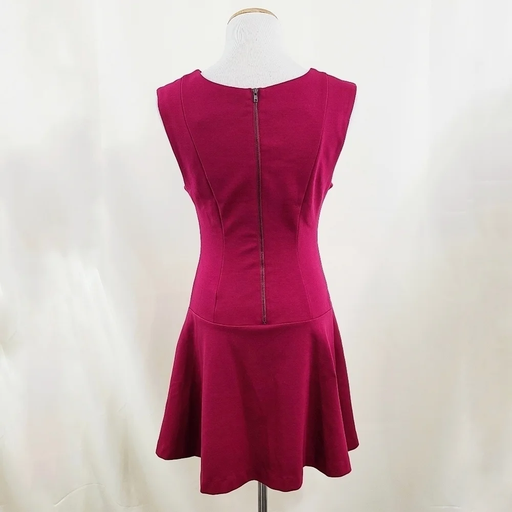 Free People Cha Cha mini skater dress dark magenta pink women's size small